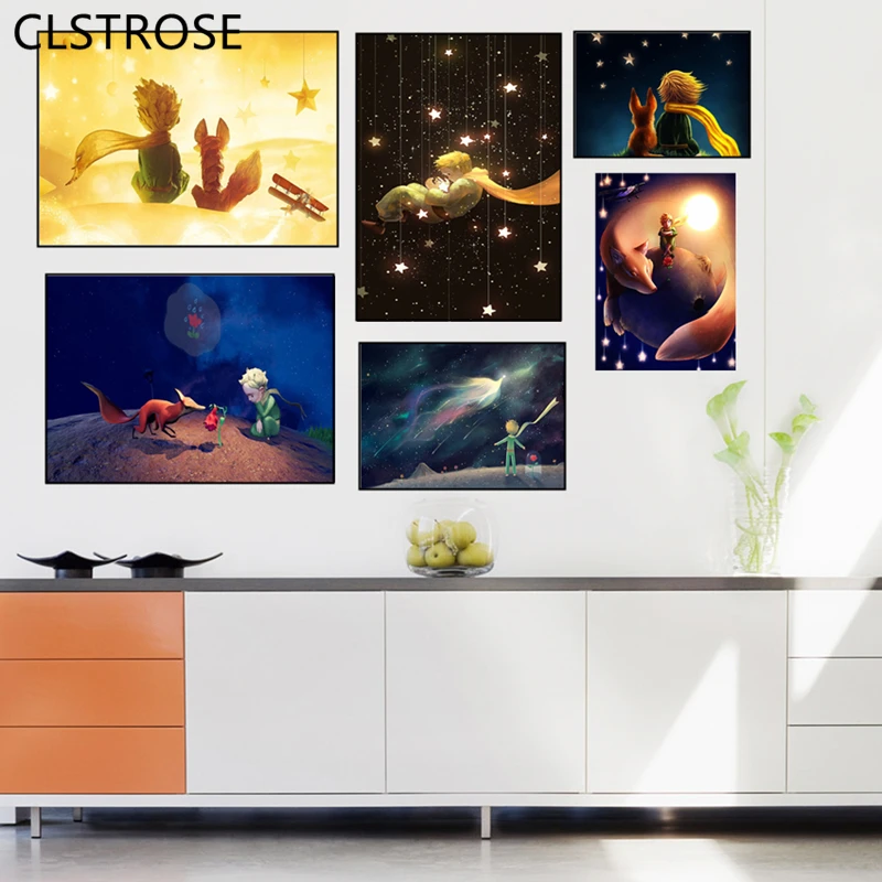 

The Little Prince Movie Art Posters and Prints Nordic Canvas Paintings On The Wall Modular Pictures Children's Room Decoration