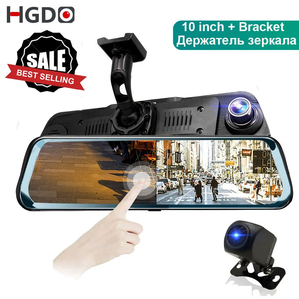 HGDO 1" сенсорный экран Камера заднего вида Зеркало Dash камера FHD 1080P Автомобильный видеорегистратор с функцией ночного видения Dash Cam Авто Вождение рекордер Dashcam