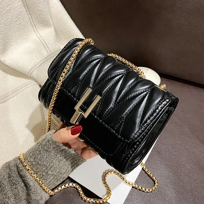 

Bag Women's Bag New 2020 Rhombus Chain Bag Small Pleated Casual Shoulder Shoulder Bag Small Square Bag