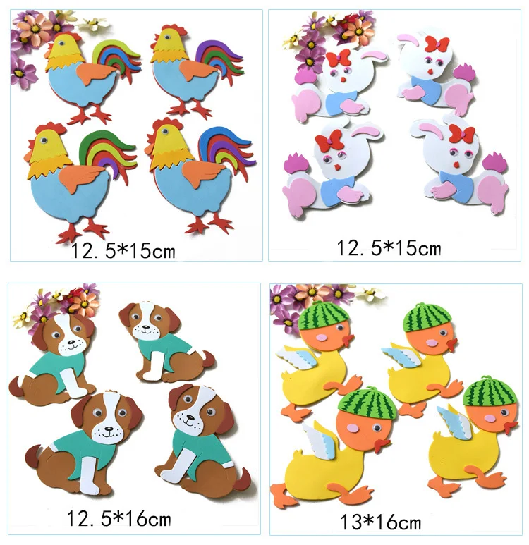 Декоративные материалы из пенопласта с изображением животных для детской