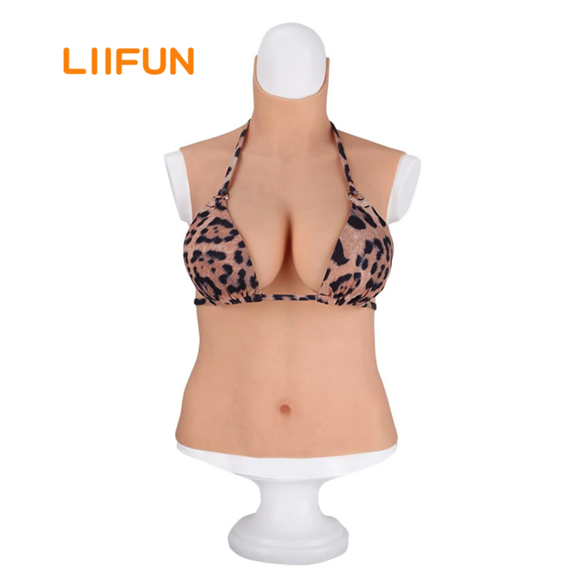 

Искусственная грудь Liifun, Реалистичная силиконовая, с высоким воротником, для транссексуалов, транссексуалов