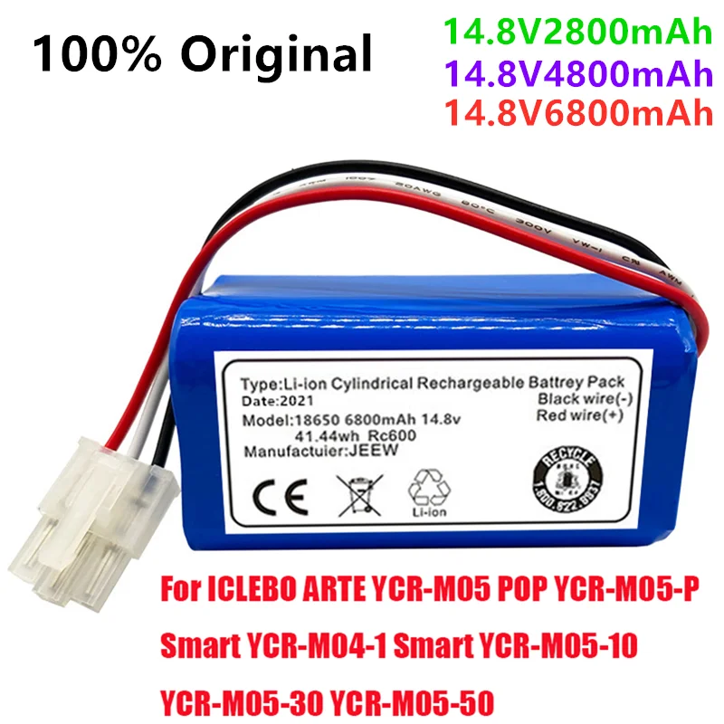 Новая батарея 14,8 В 6800 мАч для ICLEBO ARTE YCR-M05 POP YCR-M05-P Smart YCR-M04-1 YCR-M05-10 YCR-M05-30 YCR-M05-50 Li-ion.