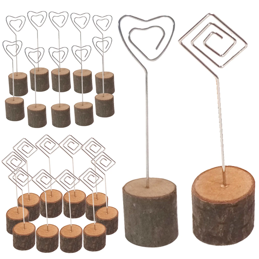 10 шт. простая основа из натурального дерева железная проволока стол с номером