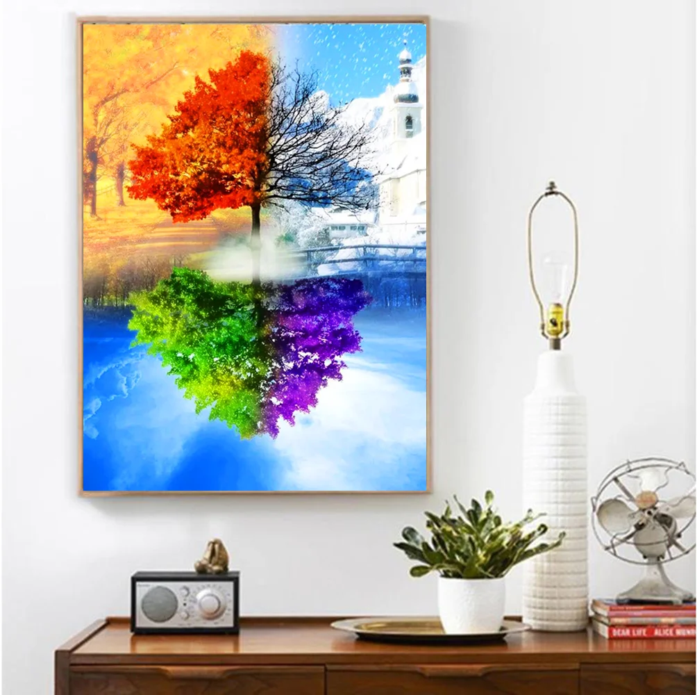 Алмазов картина 5D DIY здоровья хлопковые цветные детские носки дерево частичное