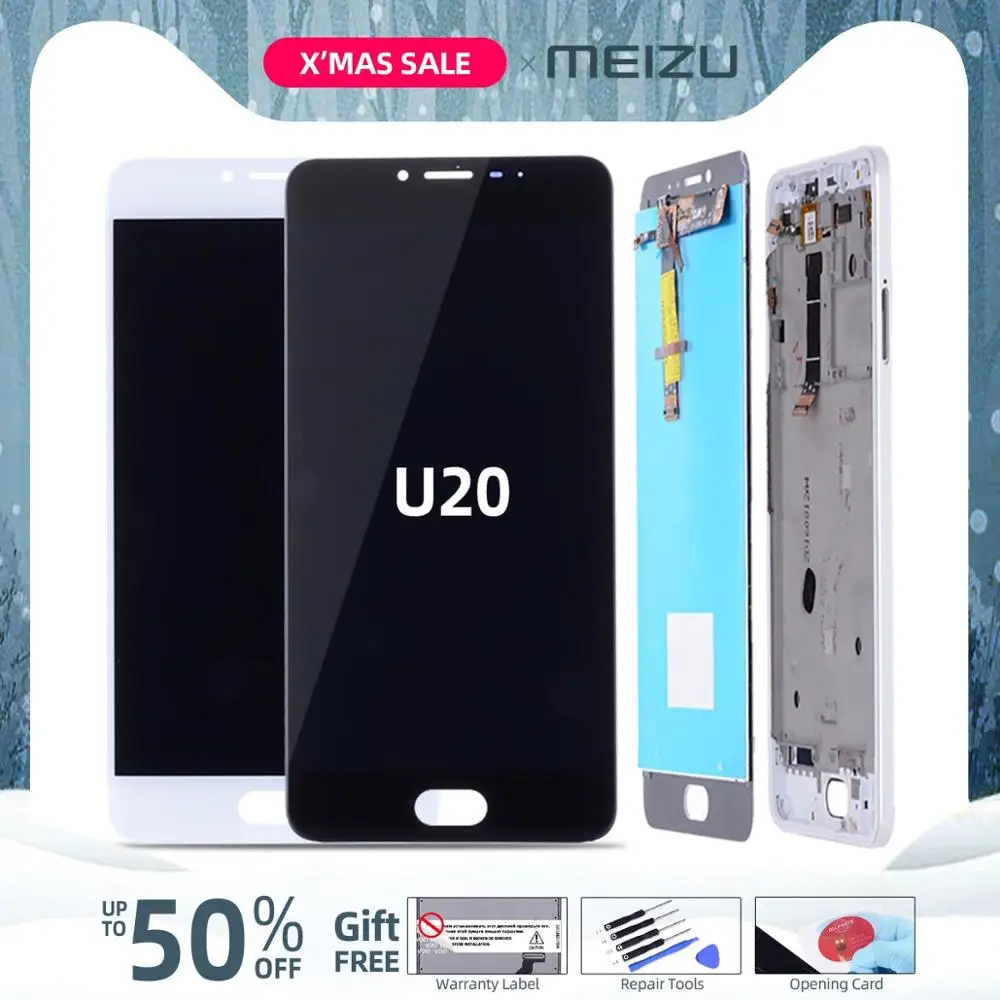 Дисплей для Meizu U20 в сборе с тачскрином на рамке 5.5'' черный белый