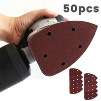 50pcs self adhesive sandpaper triangle 5 holes delta sanderhook loop sandpaper disc abrasive tools for polishing grit 40 800