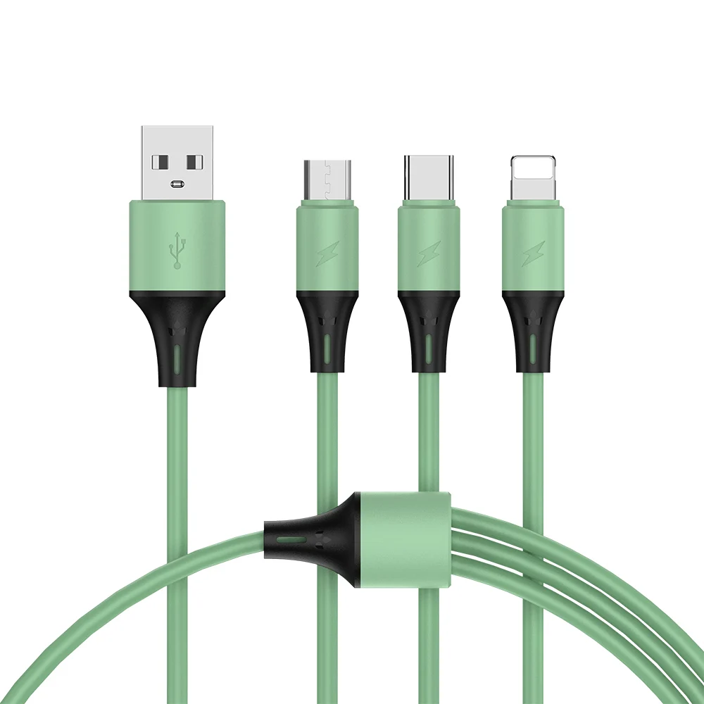 ! USB-кабель ACCEZZ 3 в 1 для iPhone 11 XS Pro Max 8 Plus Samsung S10 Xiaomi Redmi Note 5 USB C Pin зарядный кабель Android