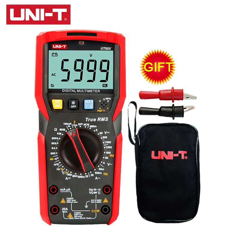 

Цифровой мультиметр UNI-T UT89X, тестер True RMS, Вольтметр постоянного и переменного тока, амперметр, тестер сопротивления частоты и емкости