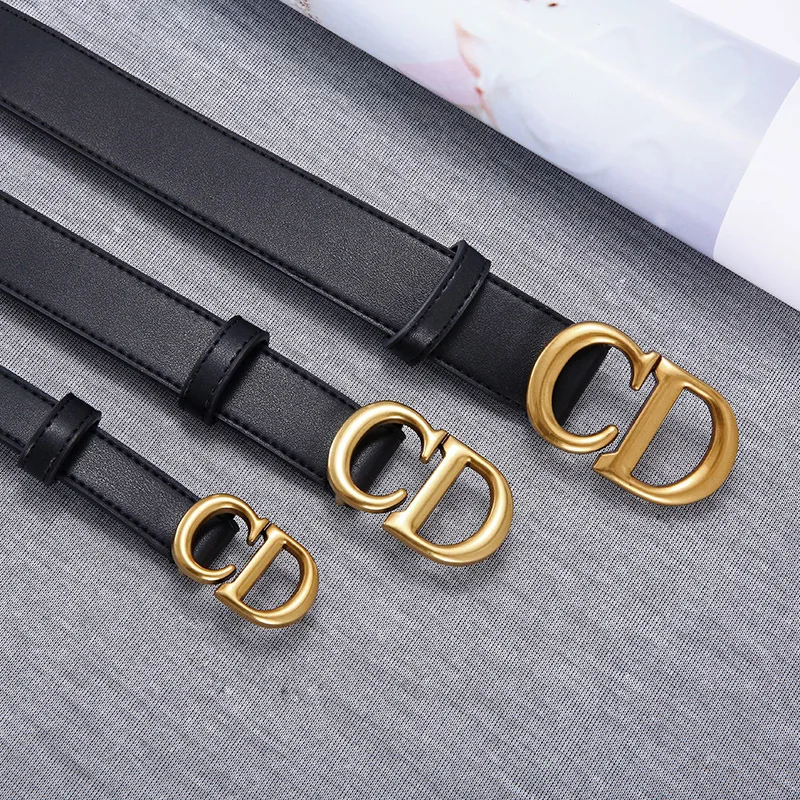 

2021 Women leather belt ins decoration simple fashion wind joker web celebrity CDS thin belt female with jeans suit