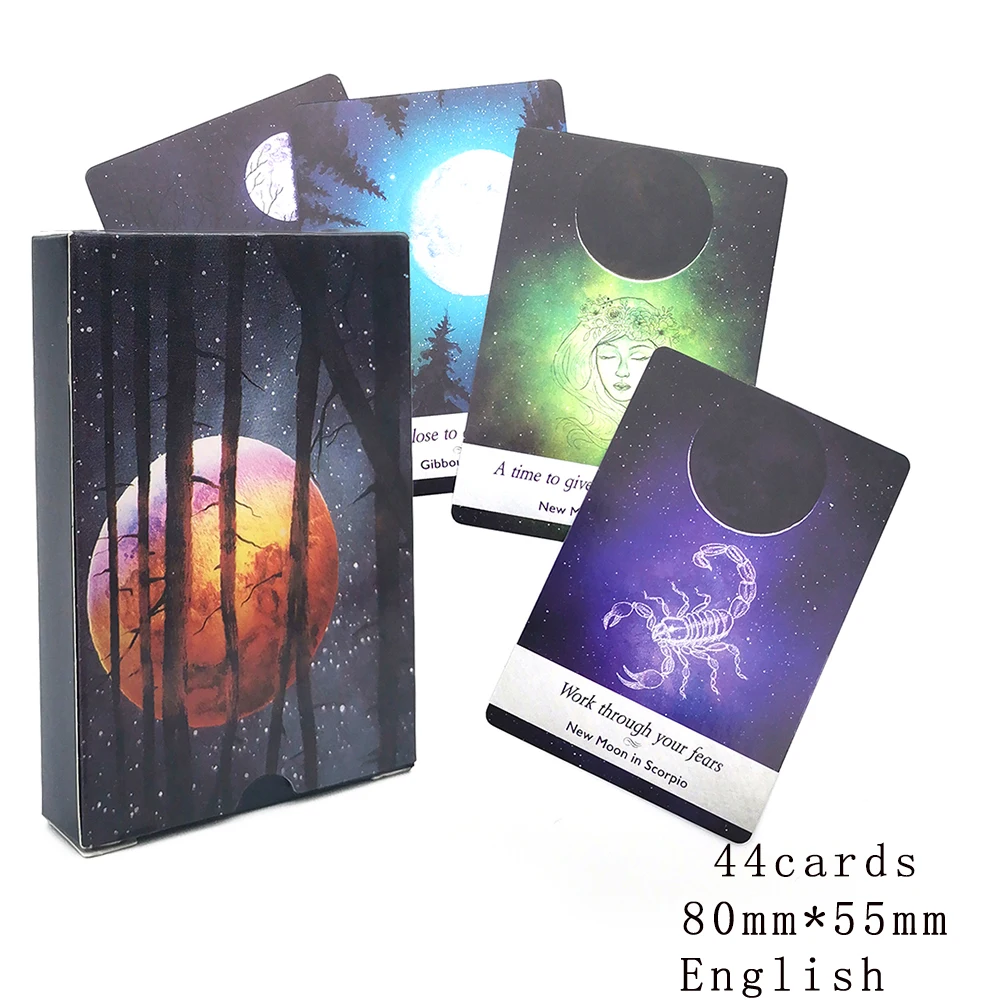 Moonlogy Divination Cards.Moon Card 44 Card.Mini The Oracle Cards Tarot Deck Board Games Playing High Quality  Astrology Cards