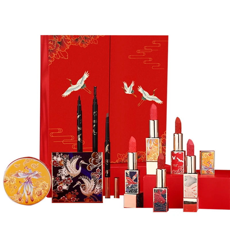 

New 10pcs Mushroom Head Air Cushion Finishing Powder Face Powder Eye Shadow Non-stick Cup Lipstick Kit Makeup Cosmetics Set