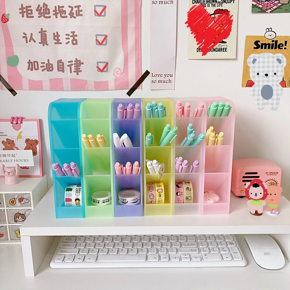 Цветной держатель для ручек макарон простой дизайн настольная коробка хранения