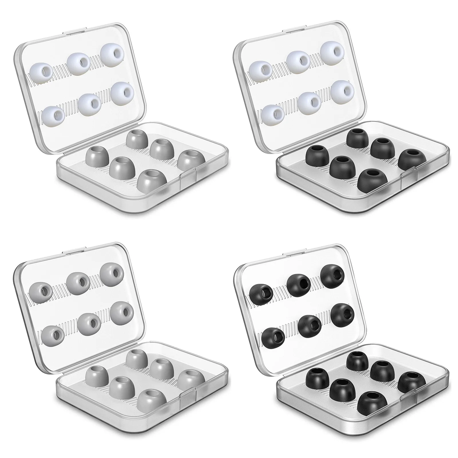 

New 3Pair(6pcs) Noise Isolating Comfortble Memory Foam Ear Tips Pads Earbuds For In Earphone Headphones With Storage Box
