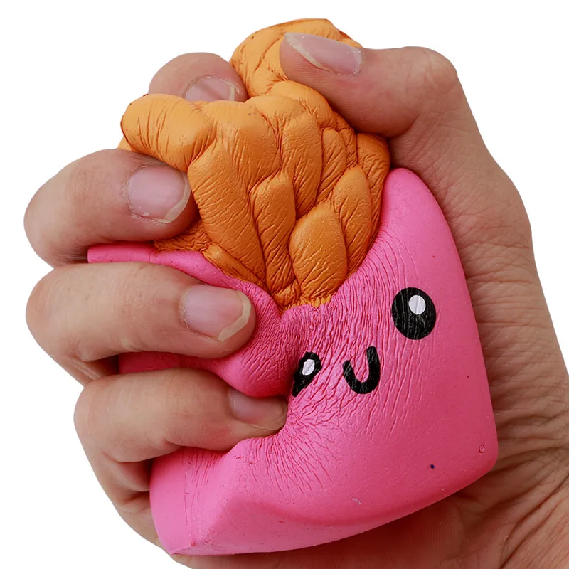 Милый Kawaii мягкий Сжимаемый картофель фри крем ароматизированный 6 секунд