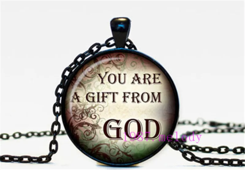 

You Are A Gift From God Vintage Photo Cabochon Glass Chain Necklace,Charm Women Pendants Fashion Jewelry Gifts
