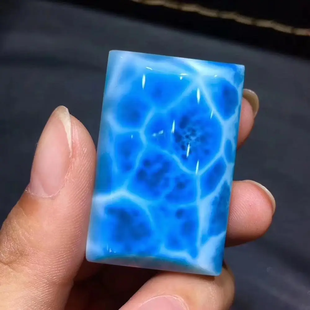 Топ натуральный синий Larimar прозрачный драгоценный камень для женщин и мужчин кулон 38x24x10 мм прямоугольник подарок на день рождения счастливый любовь мода кулон AAAAA