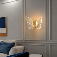 led butterfly wall lamp interior lighting night lamp for bedroom bedside lamp kids room living room decoration staircase light