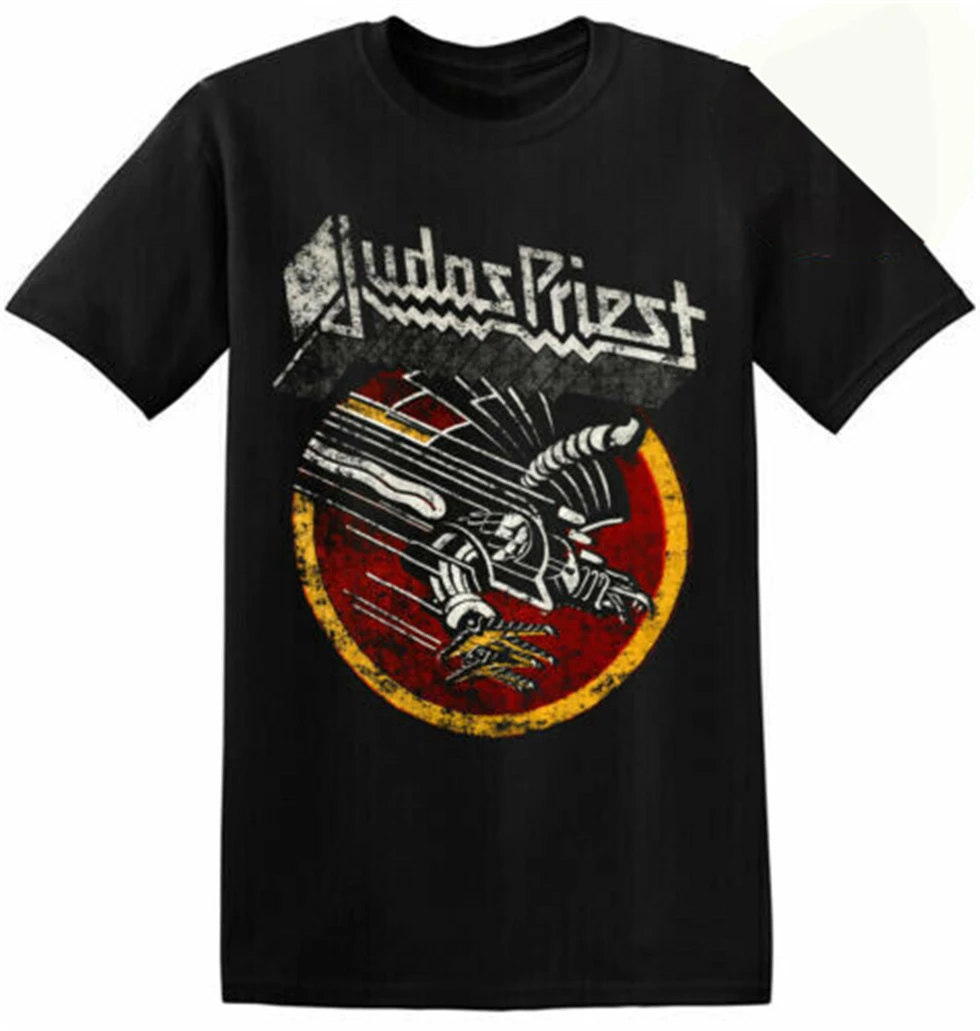 Judas Футболка "Judas Priest" крутая Ретро Винтажная футболка Черная хлопковая S-3Xl