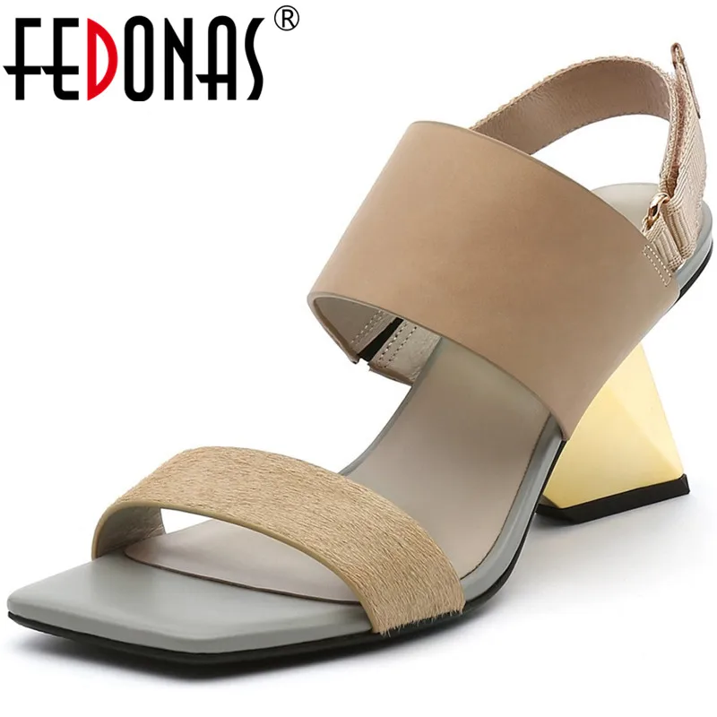 

FEDONAS Famale Hoop&Loop Sexy Wome Sandals For Ladies Peep Toe High Heels Pumps 2022 Spring Summer Classic Design Shoes Woman