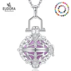 Эвдора 18 мм Модный кристалл Корона клетка гармония мяч колокольчик кулон Ангел звонящий бола Ожерелье для ребенка беременность ювелирные изделия