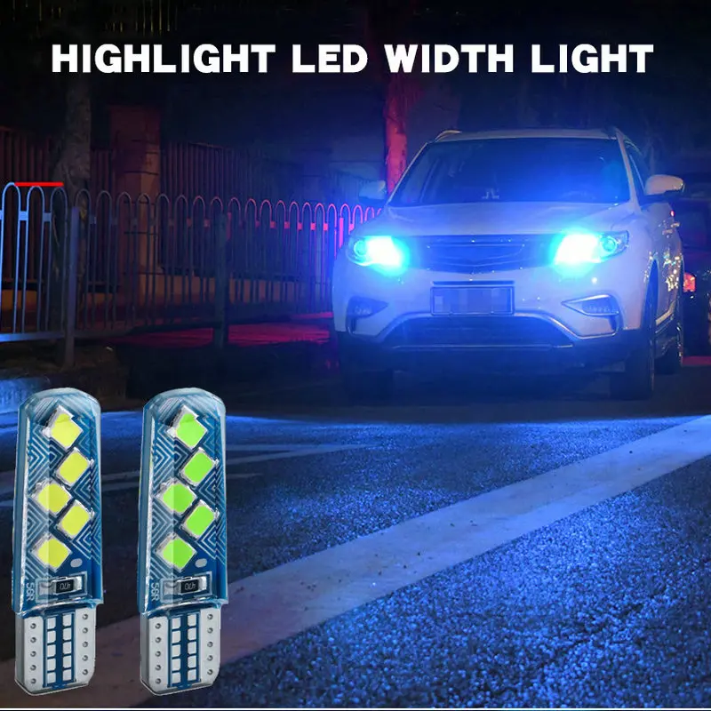 

T10 W5W белый красный силикагель лампа багажника поворот сигнальный Клин номерной знак светодиодный габаритный автомобильный фонарь лампа дл...