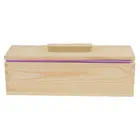 DIY мыло ручной работы Силиконовая форма-прямоугольное мыло с деревянной коробкой и деревянной крышкой-фиолетовый + дерево, 900 мл