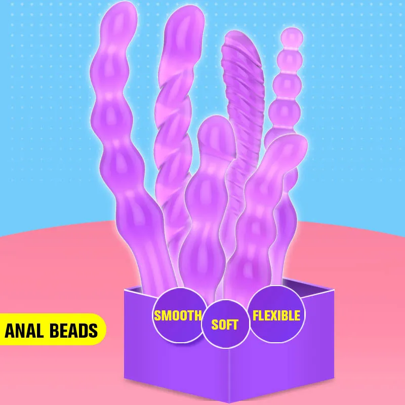 Гибкий Мягкий желеобразный анальный фаллоимитатор Анальная пробка для взрослых