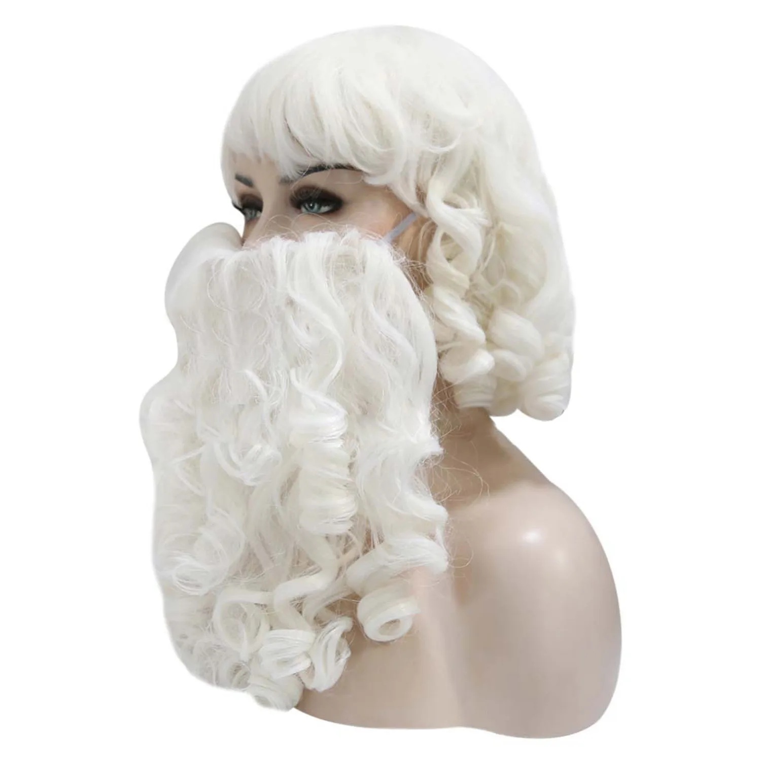 Behogar 3 шт. Рождество Санта Клаус шляпа парик борода набор для женщин Девушка