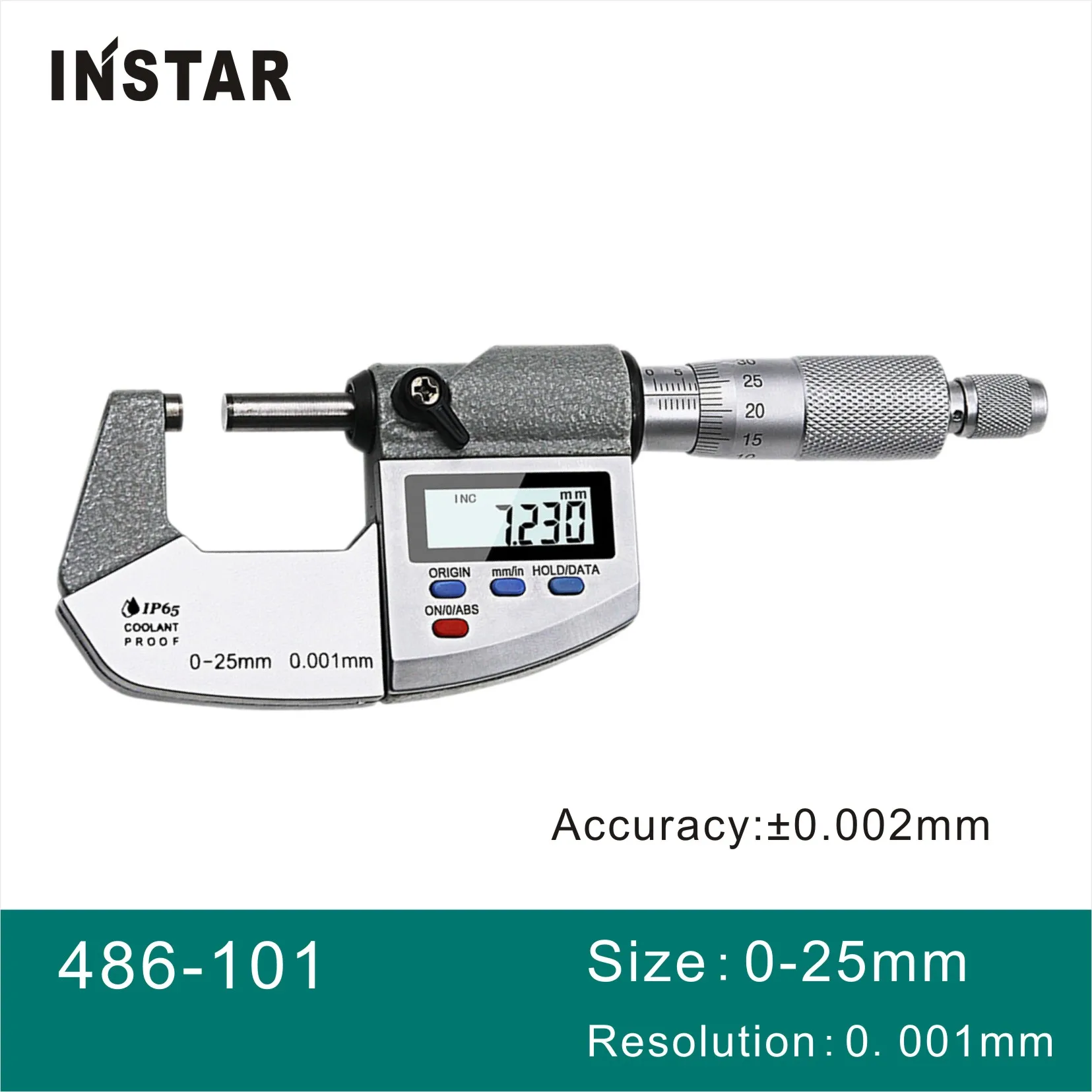 

Цифровой микрометр INSTAR Micron IP65 внешний 0-25 мм Промышленное Качество DIN863 стандартный 25-50 мм 0,001 мм электронный датчик
