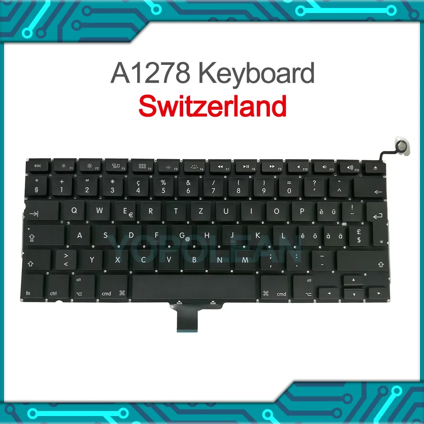 Новая швейцарская клавиатура для Macbook Pro 13 &quotA1278 2009 2010 2011 2012 года|Клавиатуры