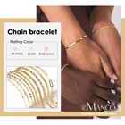 Женский классический браслет-цепочка eManco, золотистый браслет из нержавеющей стали шириной 345 мм, Подарочная бижутерия