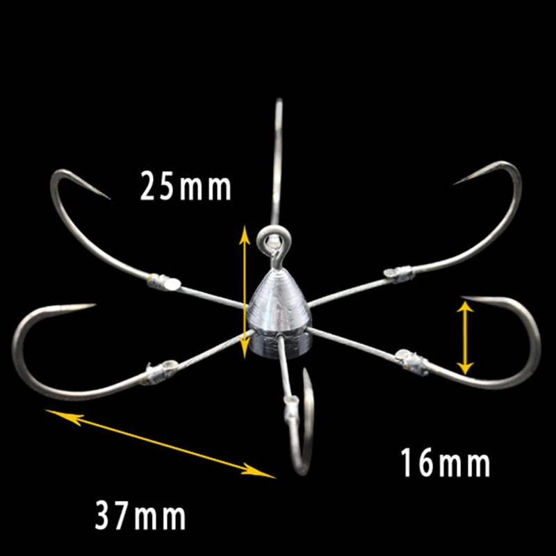 Анкерный крючок 6 когтей свинцовый/медный краб стальной взрывной свинцовый