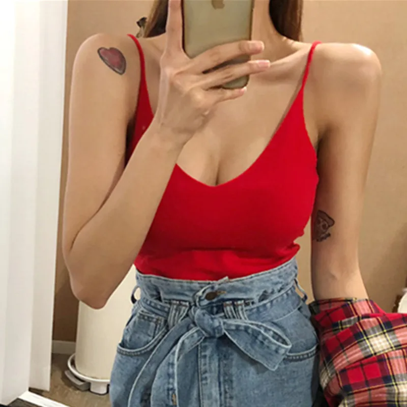 

2021 New Halter Bandage Sexy Crop Tops Women Solid Cotton Tank Vest Summer Women Camis Sleeveless Slim Skinny Solid Female Camis