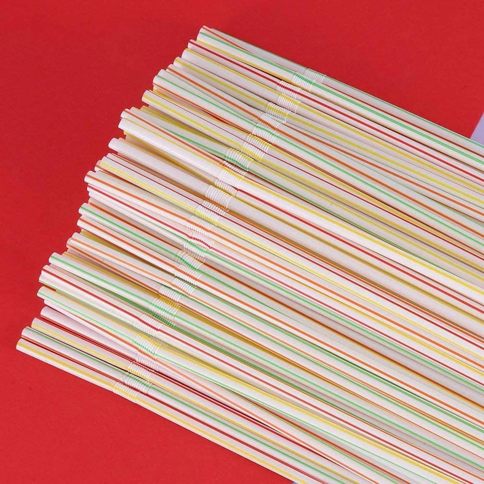 

600pcs Multicolor Straws Plastic Long Flexible Drinking Straws for Party Weddings Drinking Bar Juice Striped Drinking Straw #Z