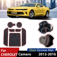 anti slip gate slot cup mats for chevrolet camaro 20162012 accessories door groove mats non slip pad rubber coaster
