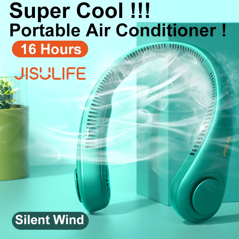 

JISULIFE Mini Bladeless Fan Neck Fan 4000mAh USB Rechargeable Fan Mute Sports Fans for Home Outdoor Ventilador Portatil Abanicos