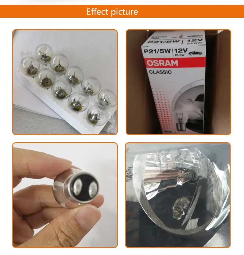 OSRAM 12V 7528 P21/5 W S25 21/5W стандартные металлические основания светильник сигнала поворота парковочная лампа OEM авто Стоп-лампа 10 шт