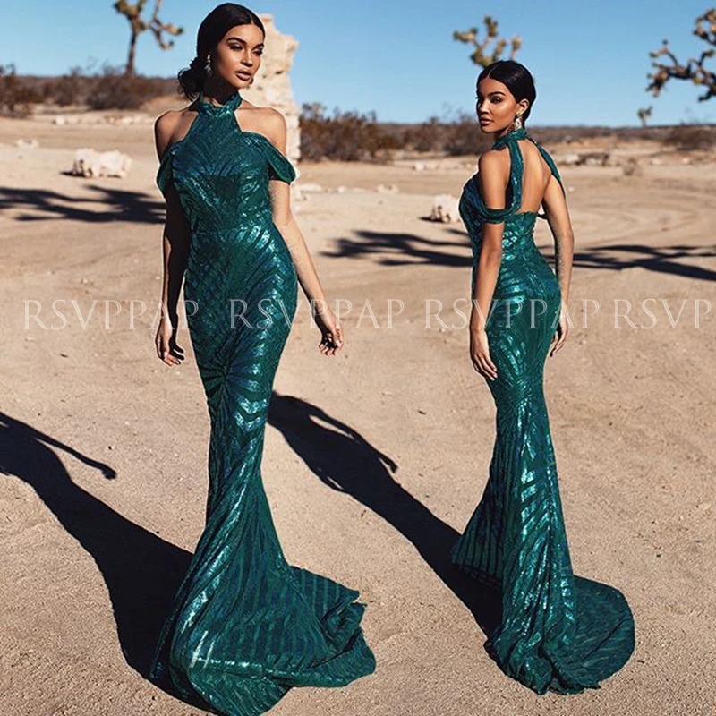 Длинные Сексуальные арабские вечерние платья-русалки 2021 с круглым вырезом