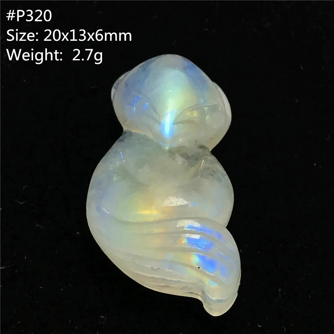 

Top Natural Blue Light Moonstone Pendant For Women Man Fox Carved Crystal Beads Love Healing Fashion Luck Stone Jewelry AAAAA