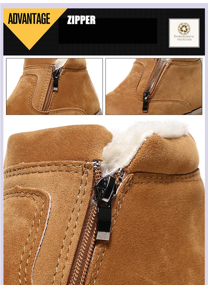 Ботинки мужская зимняя повседневная обувь г. Модные замшевые зимние ботинки на молнии, однотонные черные/синие/желтые ботильоны с плюшем, Теплая мужская обувь