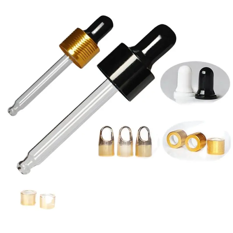 5 мл-100 мл 18/410 золото/серебро/черный алюминиевый капельница крышка белый/черная