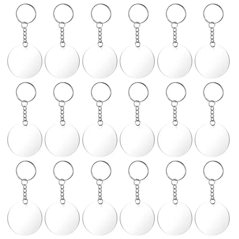 акриловый брелок пустой 60 шт./упак. Подвеска заготовка цепочка для ключей