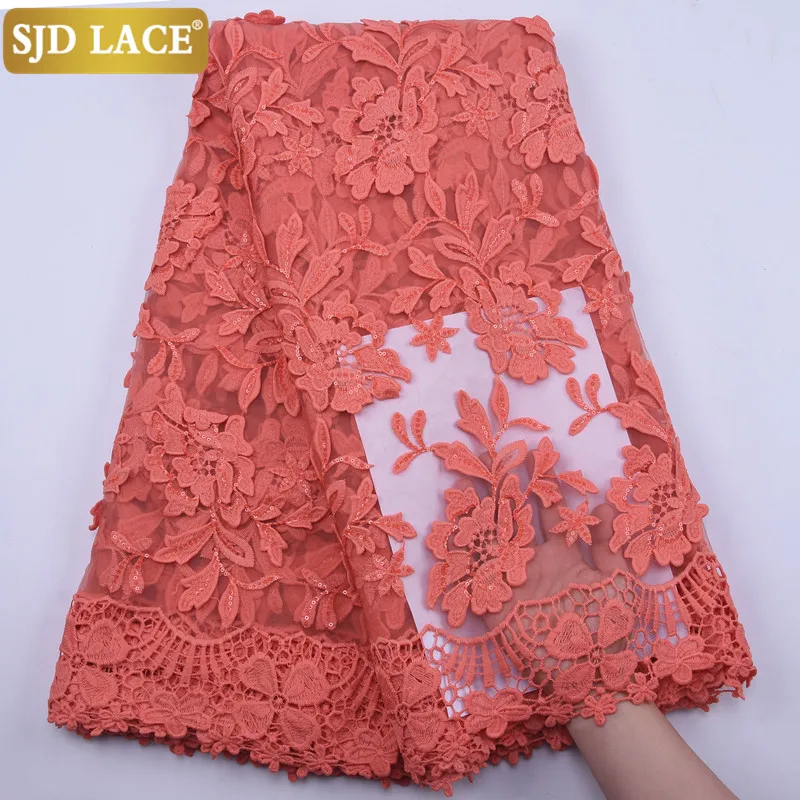 SJD LACE African Laces Fabric Embroidered Milk Silk Sequins High Quality Dubai French Mesh Lace A1886 | Дом и сад
