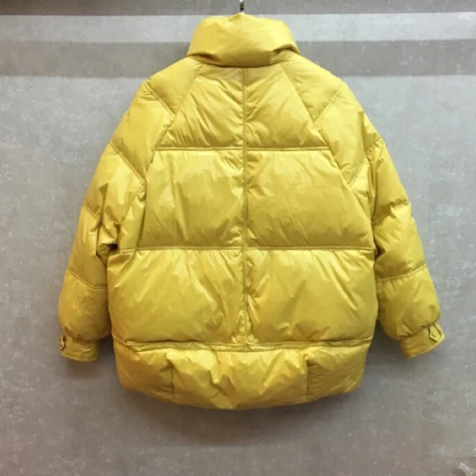 

New style stand-up collar down jacket women thickened short leisure wide and thin loose bread jacket green jacket
