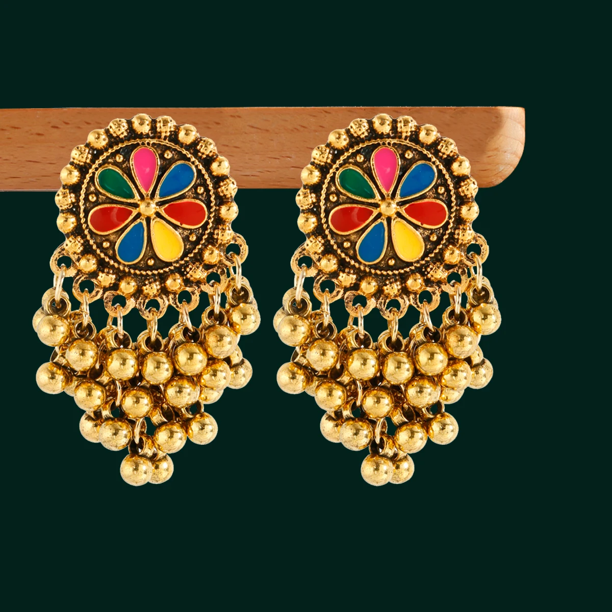 

Classic Tassel Women's Gold Pearl Beaded Earrings Turkey Bijoux Vintage Drop Earrings Ethnic Tribe Indian Jewelry Bollywood