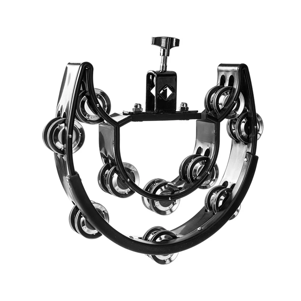 Тамбурин полулунный ударный барабан двухрядный пластиковый ручной тамбуриновый