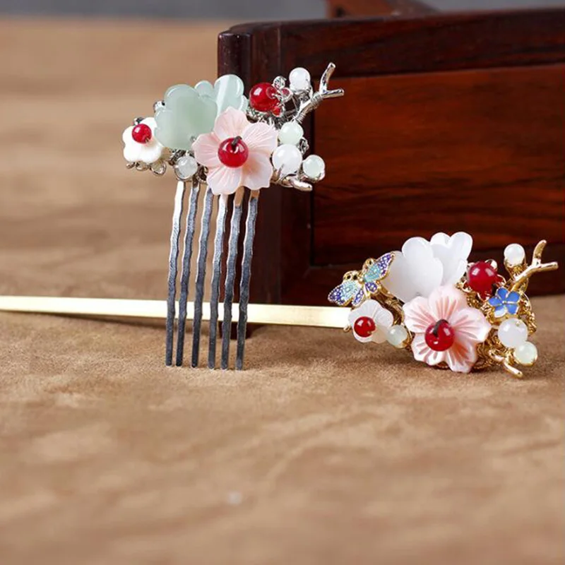 Женская заколка для волос ручной работы металлическая бабочка гребешки-заколки