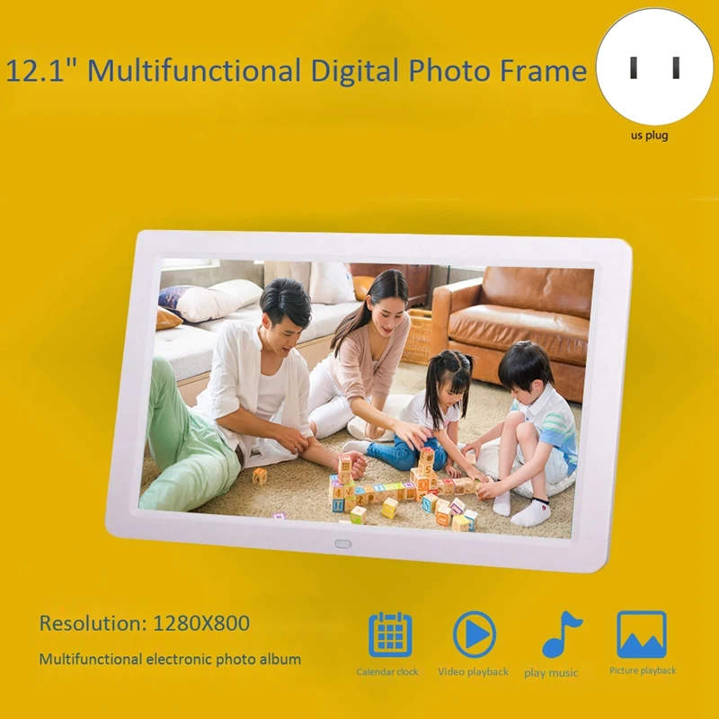 

Digital Picture Frame 12 Inch HD 1280X800 Music Video Player Clock