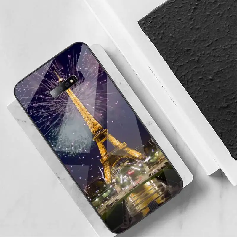 

Romantic Paris Eiffel Tower Phone Case Tempered glass For Samsung S6 S7 edge S8 S9 S10 e plus note8 9 10 pro