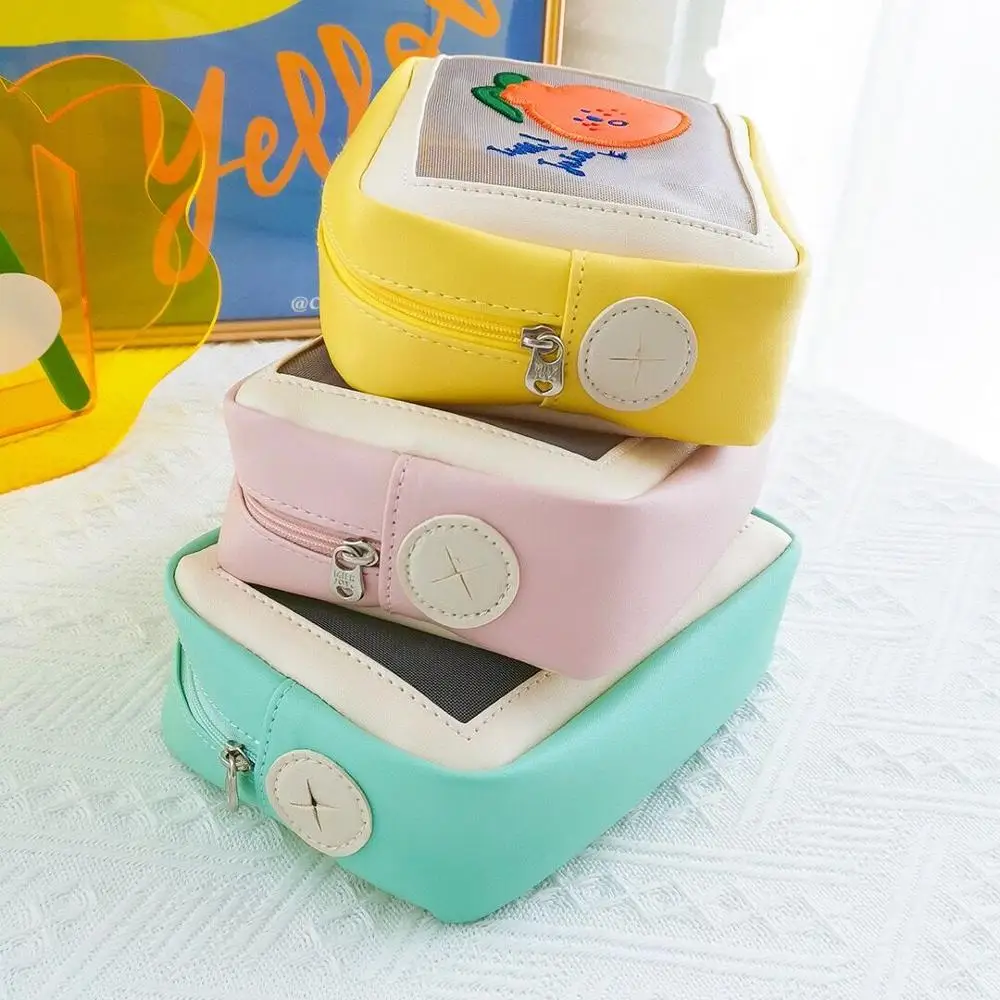 Bentoy корейские модные косметички с кроликом и оранжевыми цветами для девочек